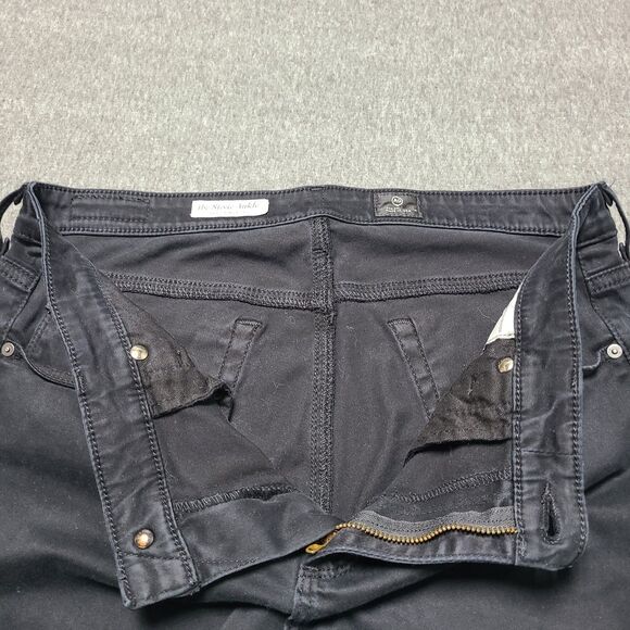 AG Adriano Goldschmied Pants Womens 31R Black Stevie Ankle Slim Straight Leg USA - Picture 4 of 10